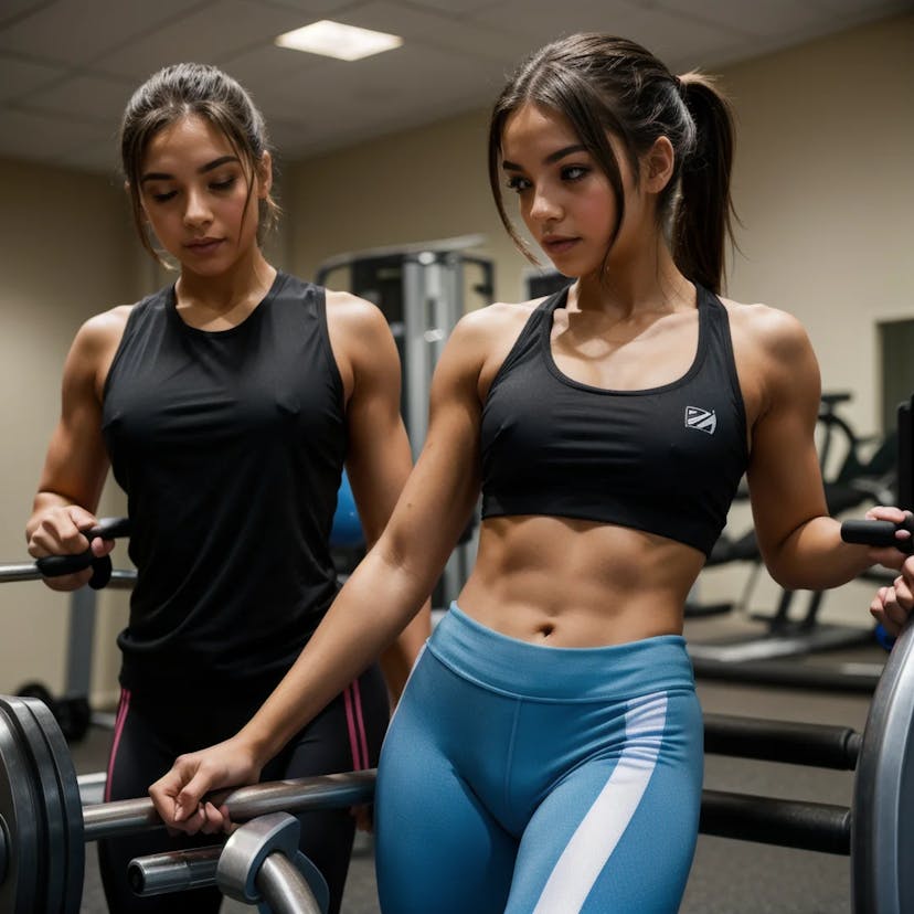 Two girls in the gym